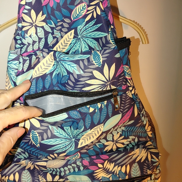 Hawaii Spirit Floral Design Canvas Backpack Beach Bag 2 bottle holders - Picture 4 of 16